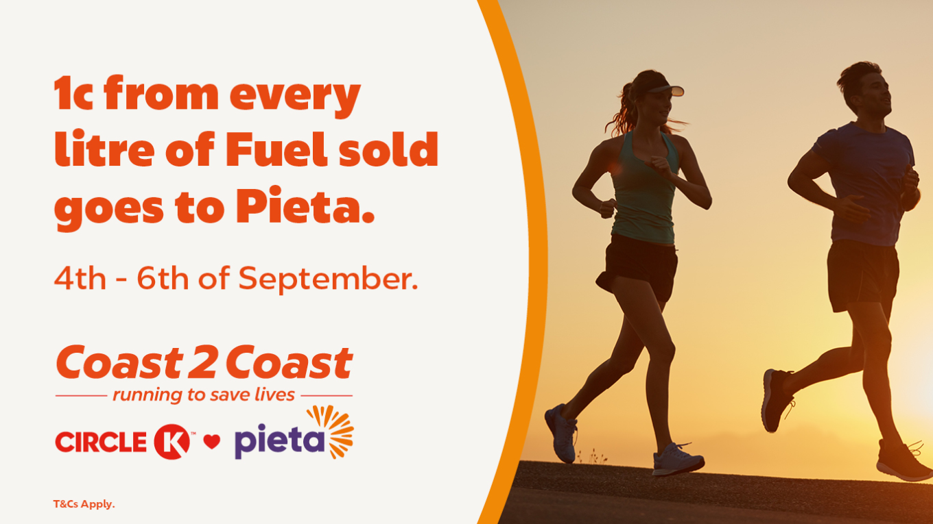 1c from every litre of Fuel sold goes to Pieta.